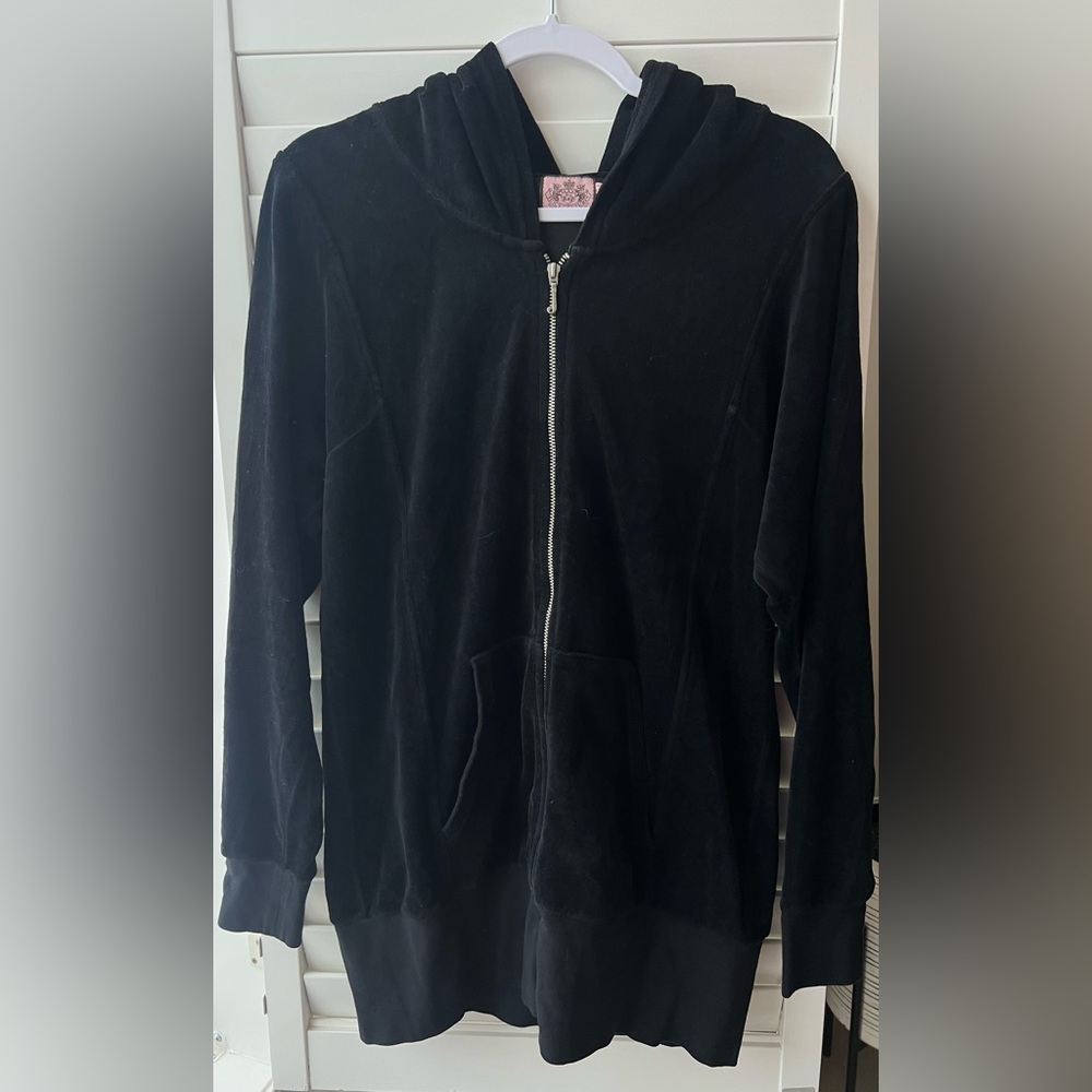 Juicy Couture Black Zip Hoodie with Pink Logo